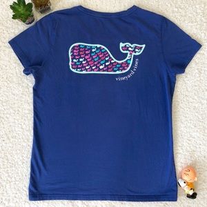 Vineyard Vines Blue Classic Whale Tee Shirt Med